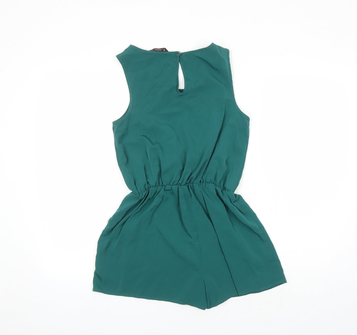 Miss Selfridge Womens Green Polyester Playsuit One-Piece Size 8 L3 in Button