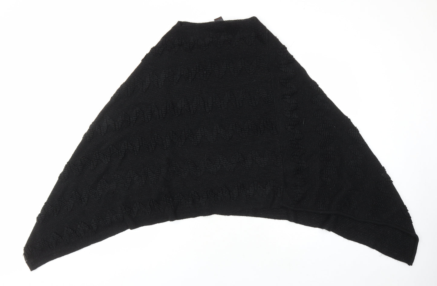 NEXT Womens Black Boat Neck Acrylic Cape Jumper Size L - Poncho Size L-XL