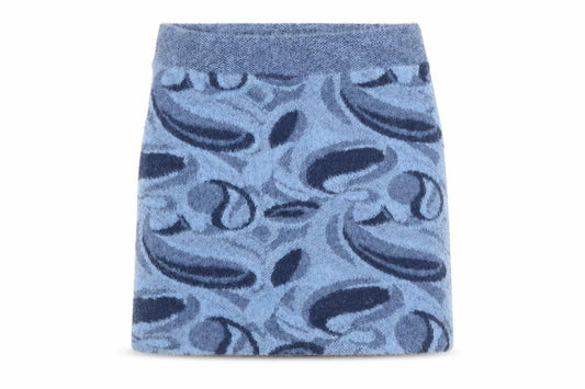 Zara Womens Blue Geometric Polyamide Mini Skirt Size S