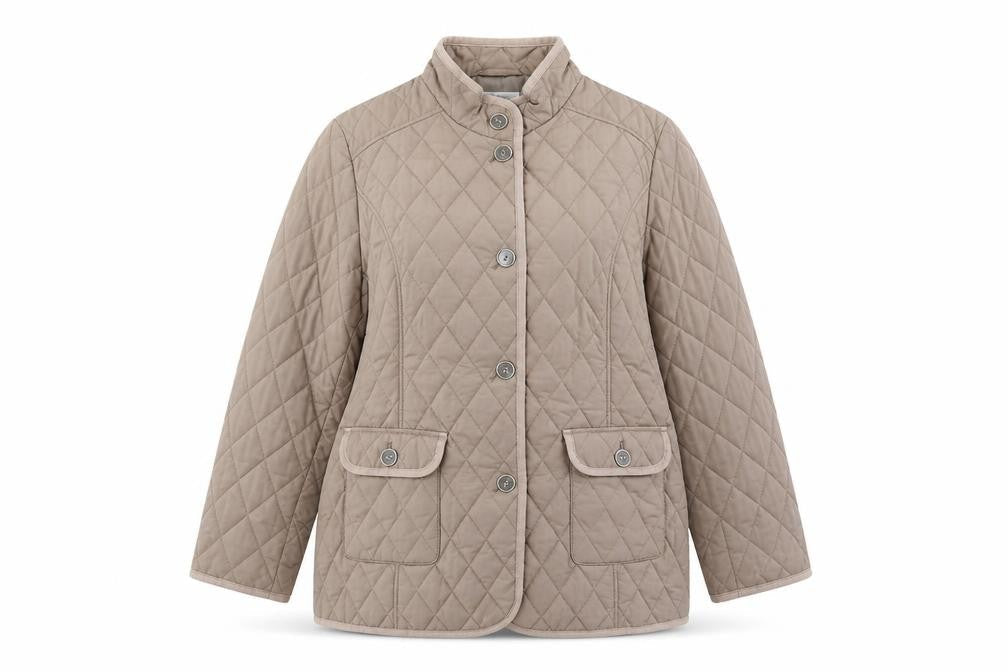 Marks & Spencer Womens Brown Quilted Coat Size 18 Button