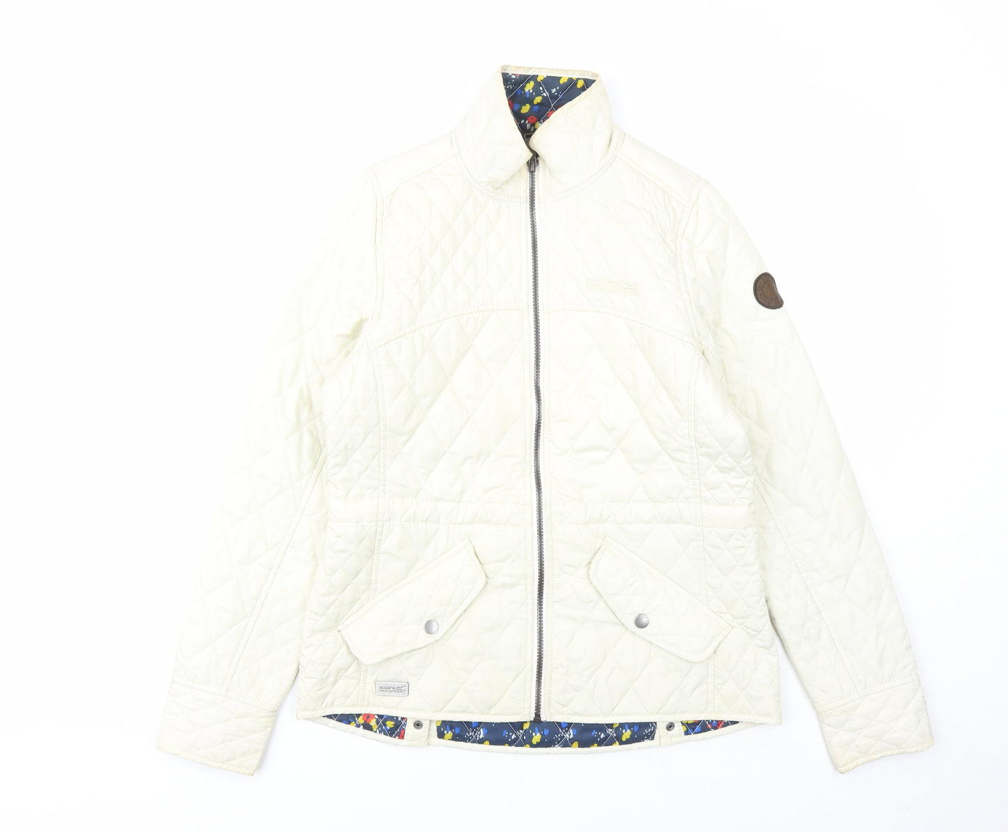 Regatta Womens White Quilted Coat Size 10 Zip - Pockets