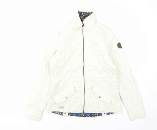 Regatta Womens White Quilted Coat Size 10 Zip - Pockets