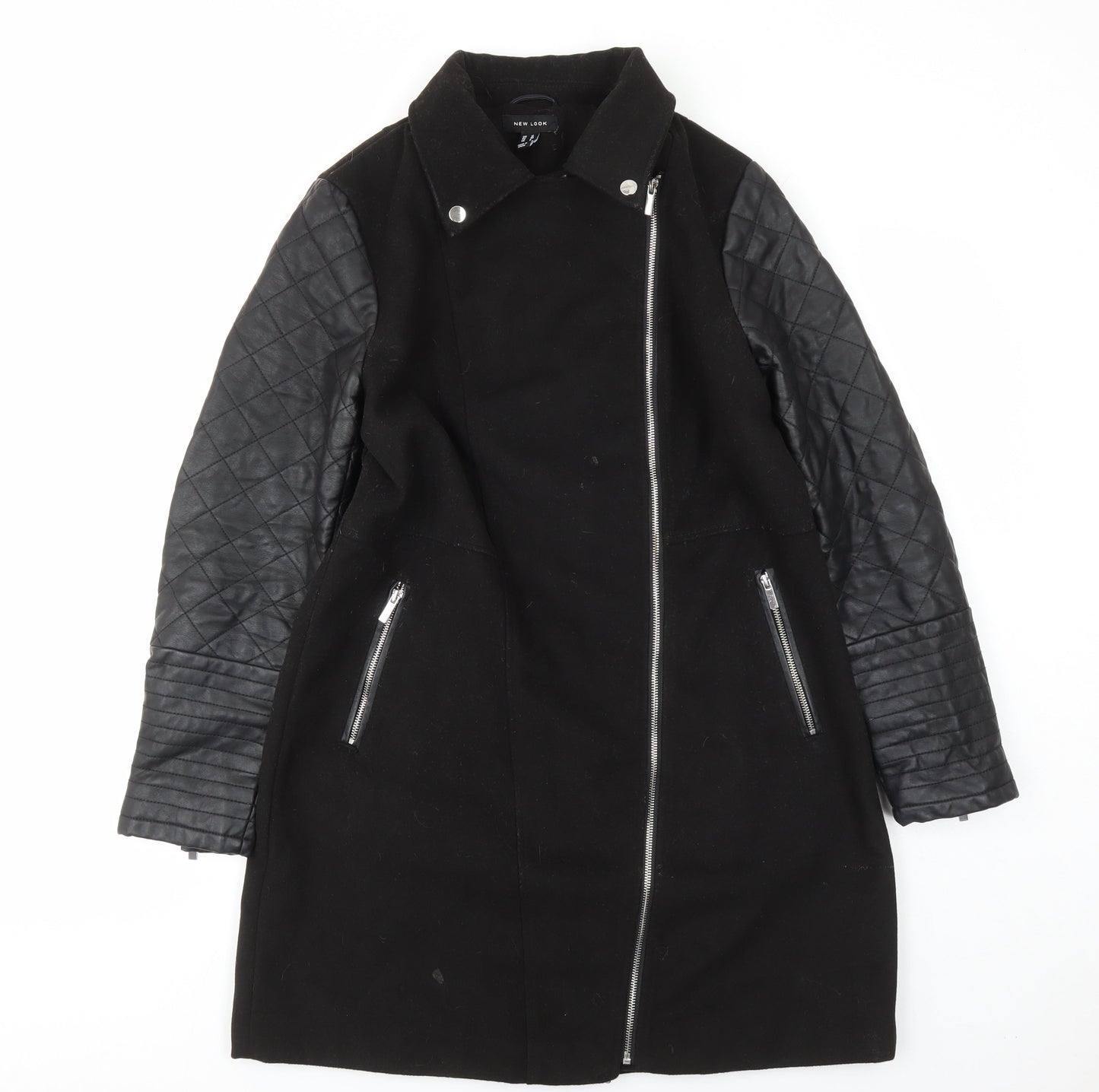New Look Womens Black Jacket Size 12 Zip - Pockets