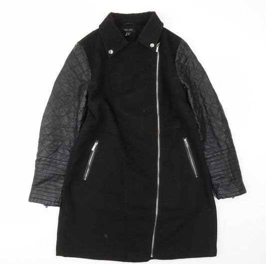 New Look Womens Black Jacket Size 12 Zip - Pockets