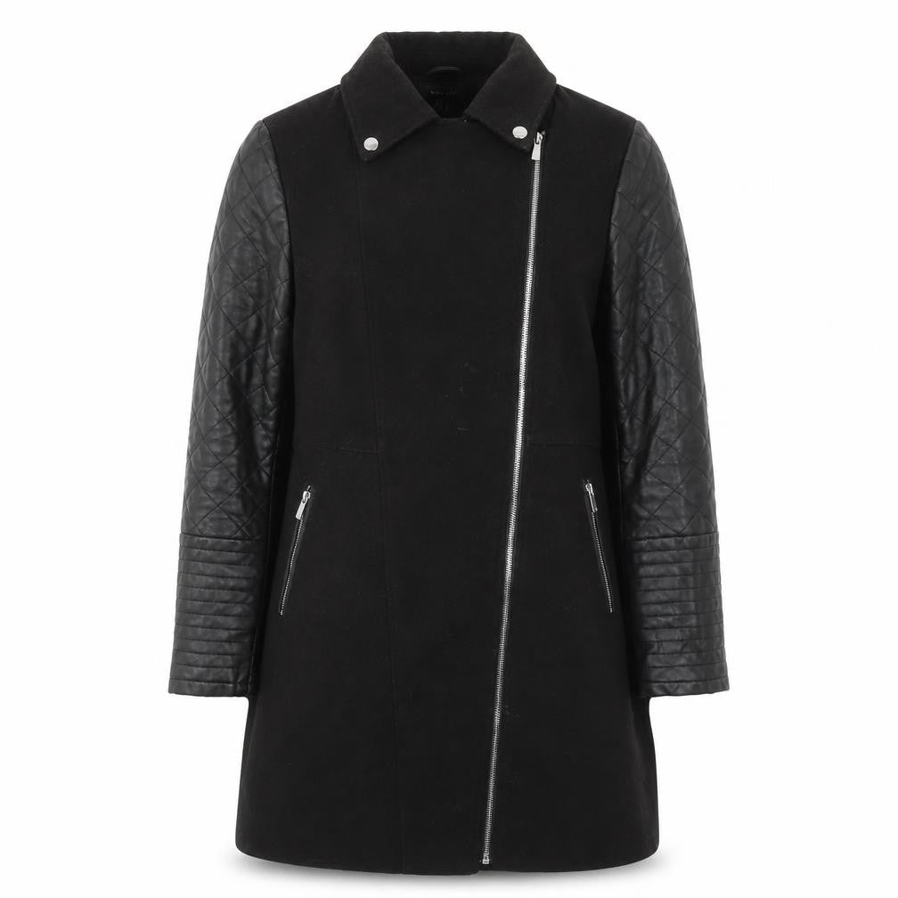 New Look Womens Black Jacket Size 12 Zip - Pockets