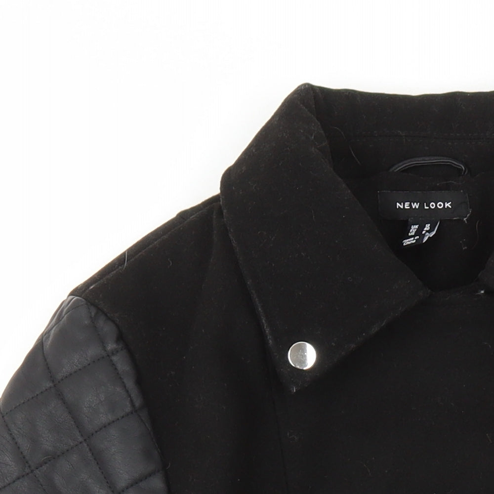 New Look Womens Black Jacket Size 12 Zip - Pockets