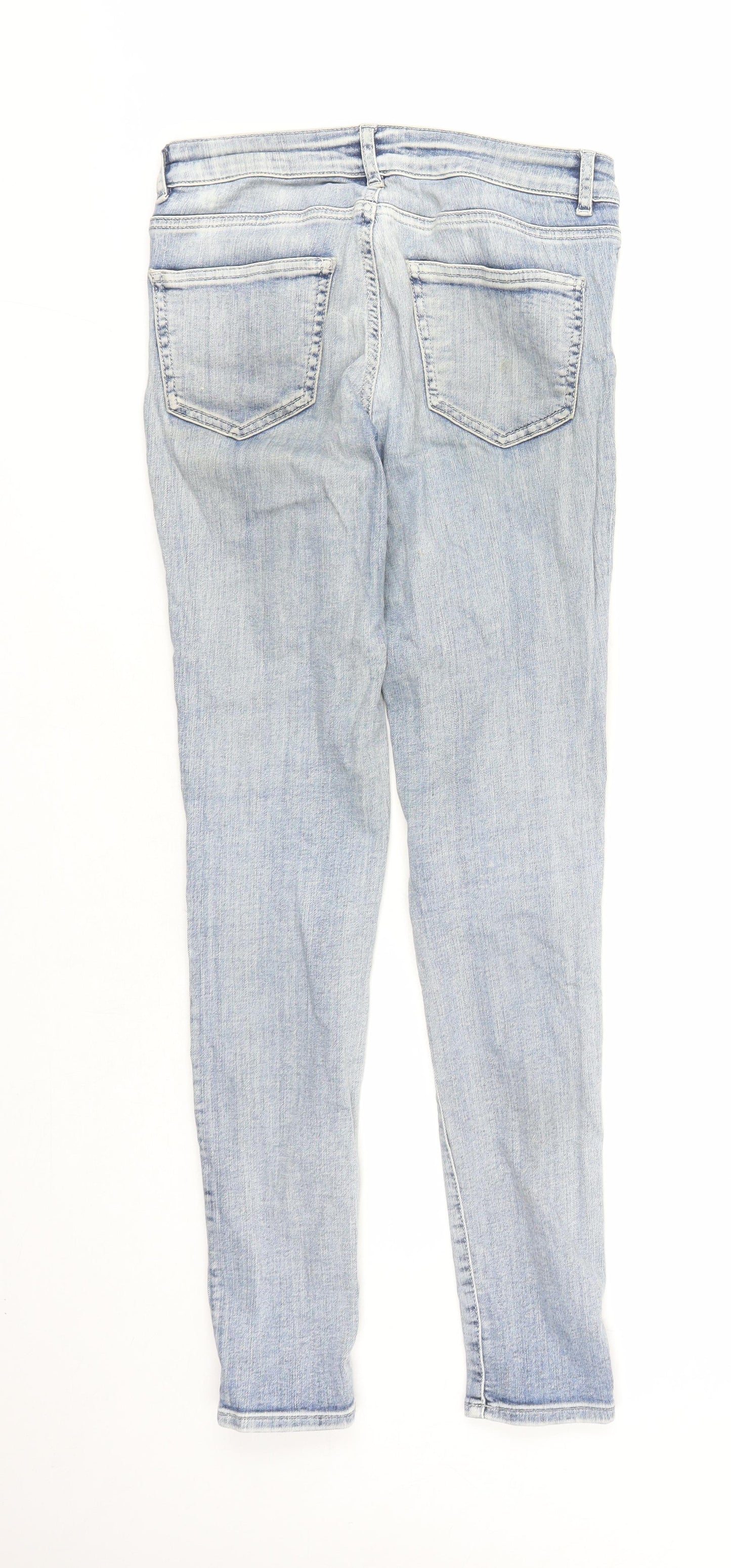 Waredenim Womens Blue Cotton Skinny Jeans Size 10 L30 in Regular Zip - Pockets