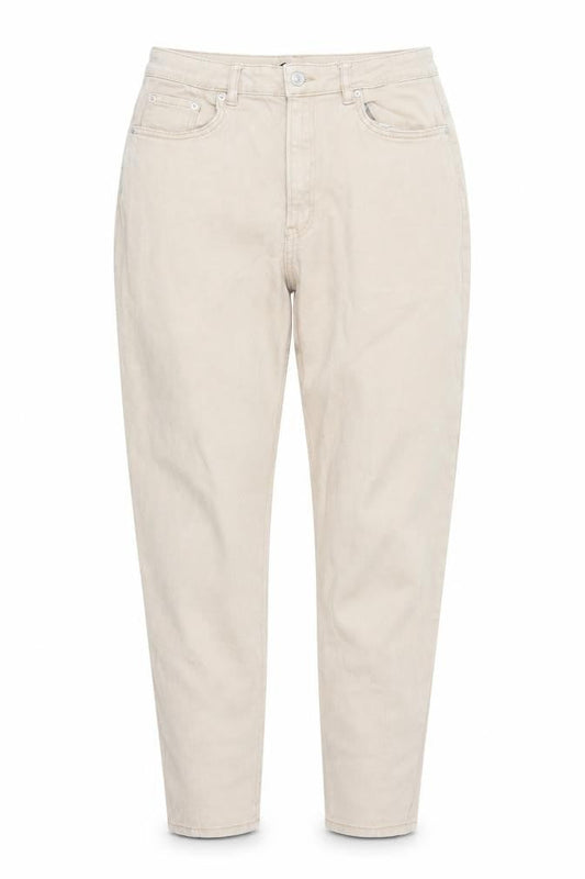 Divided by H&M Womens Beige Cotton Tapered Jeans Size 12 L27 in Regular Zip - Pockets