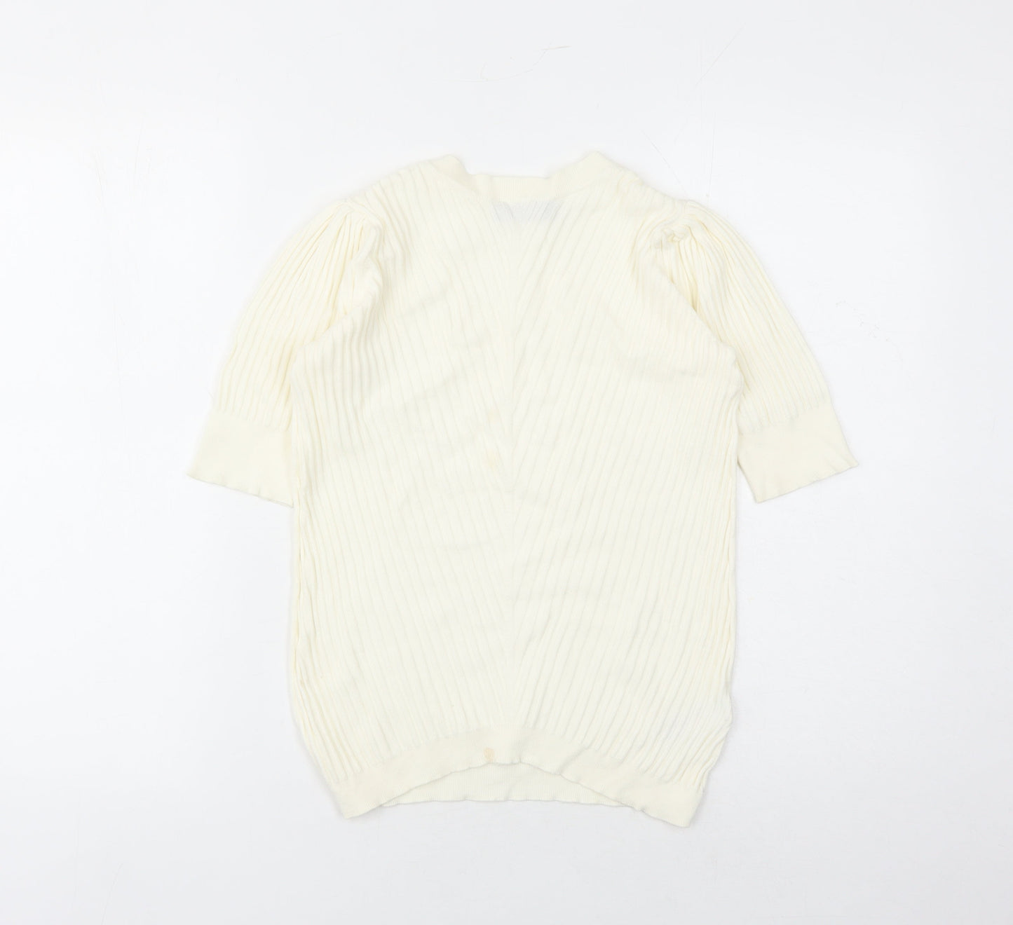 Marks and Spencer Womens Ivory Round Neck Viscose Pullover Jumper Size 10