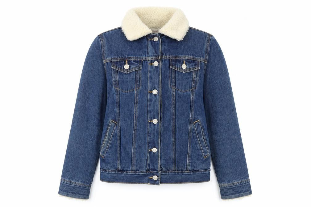 Denim & Co. Womens Blue Jacket Size 8 Button