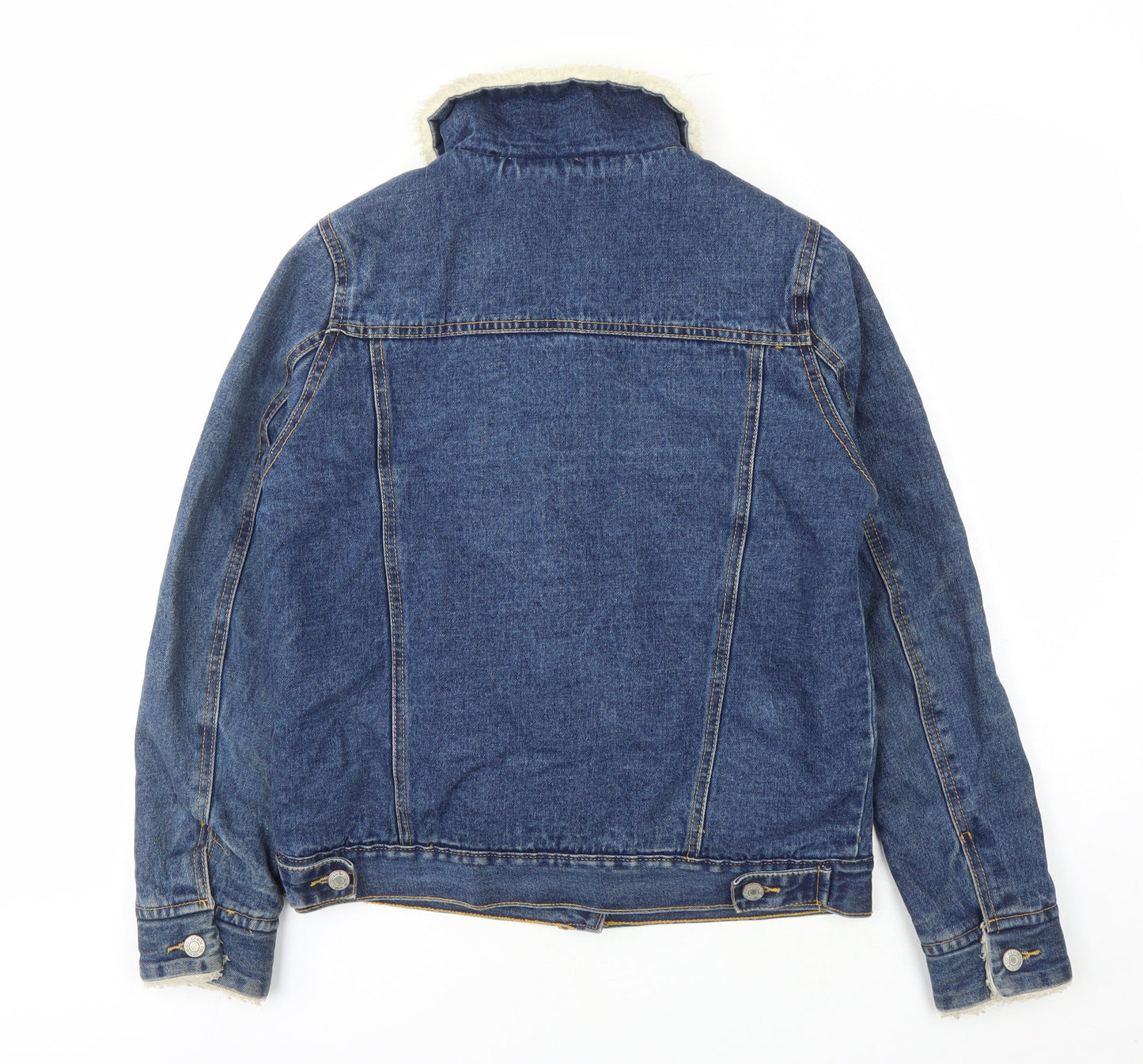 Denim & Co. Womens Blue Jacket Size 8 Button
