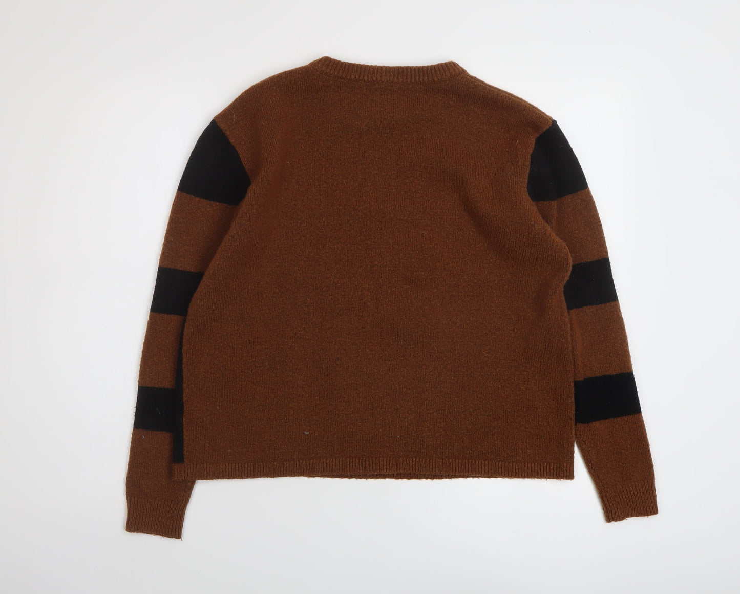 ASOS Womens Brown Crew Neck Acrylic Pullover Jumper Size 10