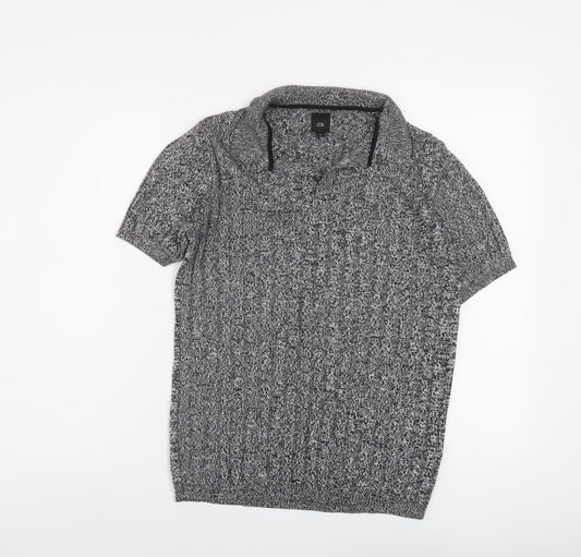 River Island Womens Grey Collared Viscose Pullover Jumper Size M