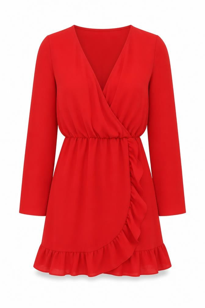 Miss Selfridge Womens Red Polyester A-Line Size 8 V-Neck Pullover