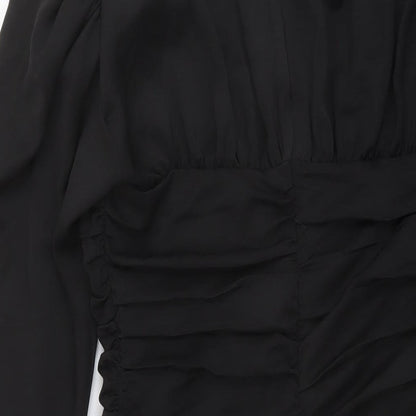Zara Womens Black Polyester Mini Size M Round Neck Zip