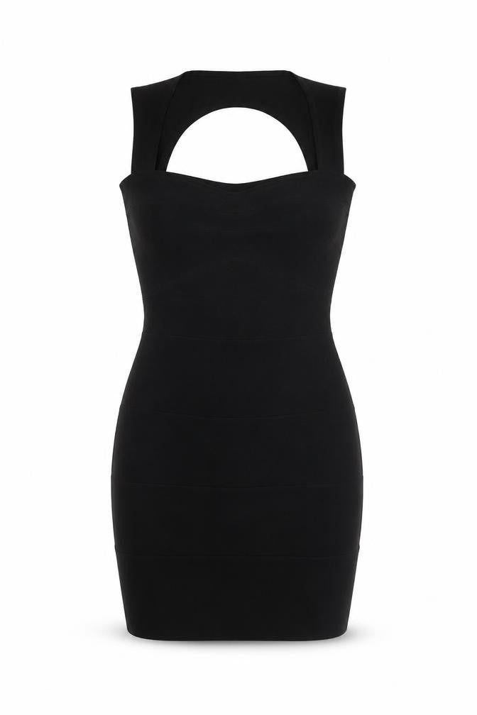 Boohoo Womens Black Polyester Mini Size 10 Square Neck Pullover