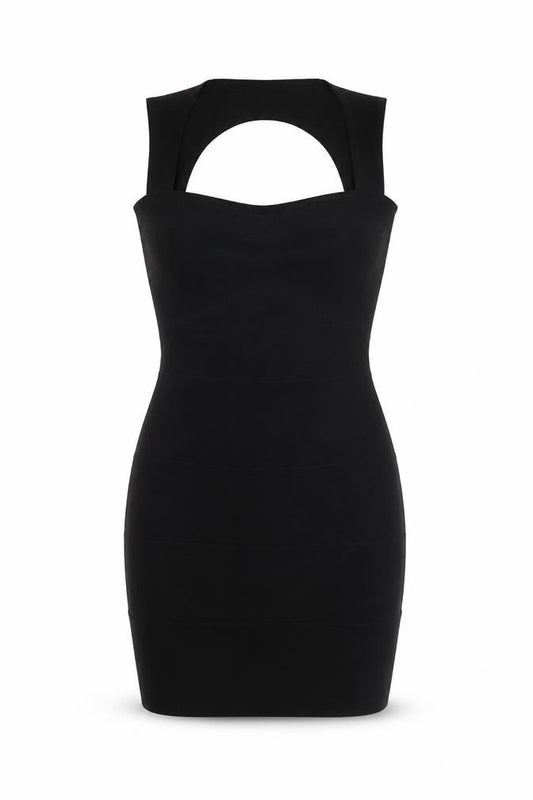 Boohoo Womens Black Polyester Mini Size 10 Square Neck Pullover
