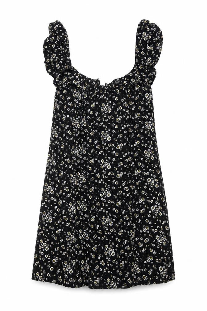 I SAW IT FIRST Womens Black Floral Viscose A-Line Size 12 Round Neck Zip