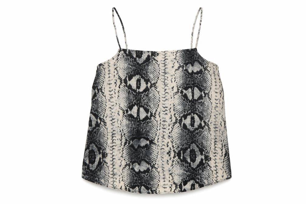Topshop Womens Beige Animal Print Polyester Basic T-Shirt Size 10 Square Neck