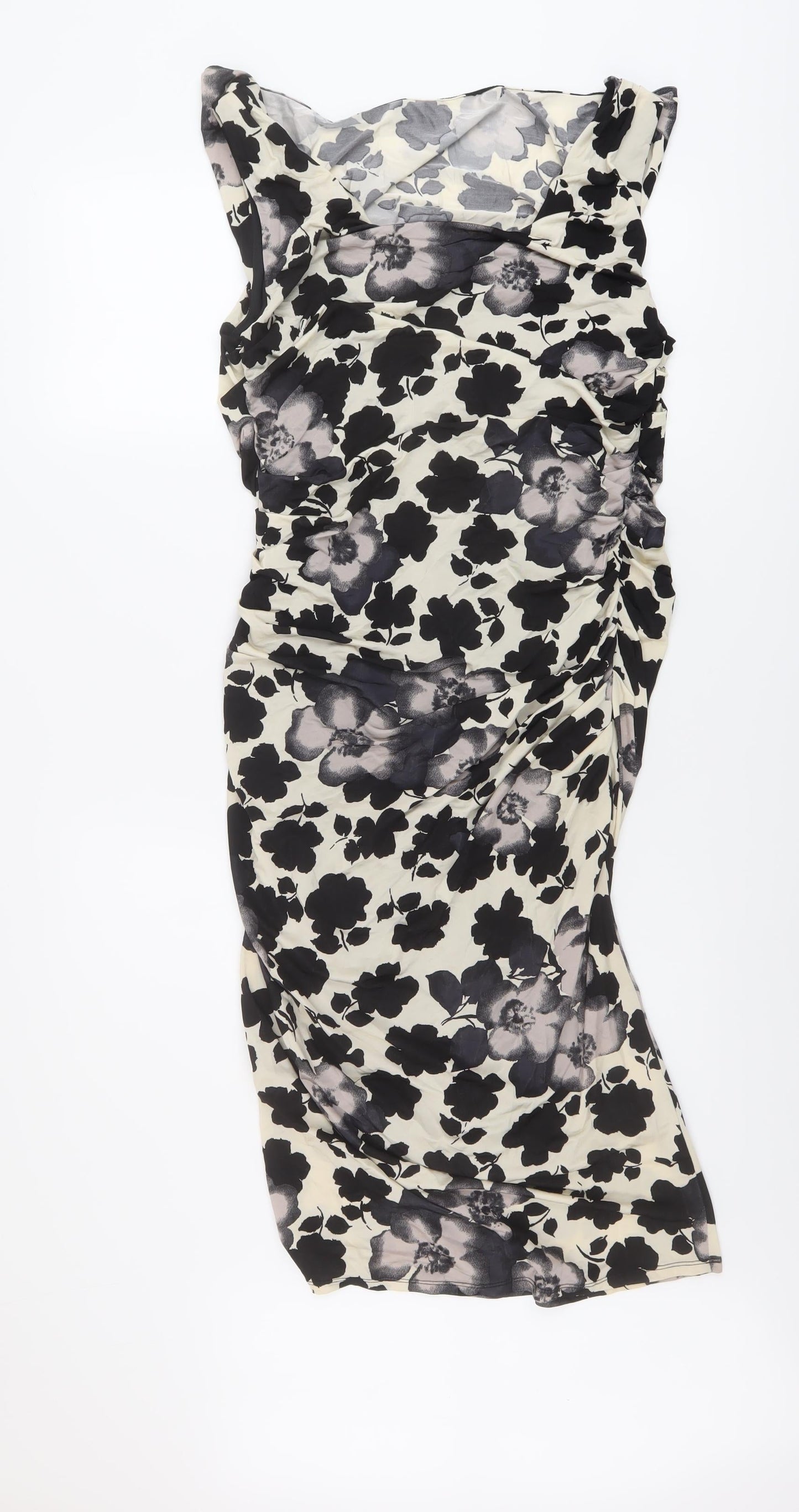 Phase Eight Womens Black Polyester Bodycon Size 12 Cowl Neck Pullover
