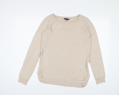 Cynus Womens Beige Crew Neck Viscose Pullover Jumper Size S