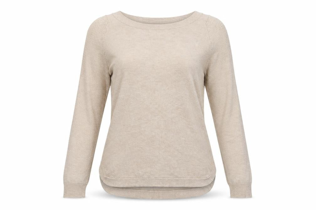 Cynus Womens Beige Crew Neck Viscose Pullover Jumper Size S