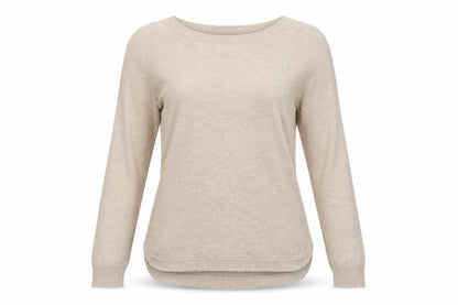 Cynus Womens Beige Crew Neck Viscose Pullover Jumper Size S