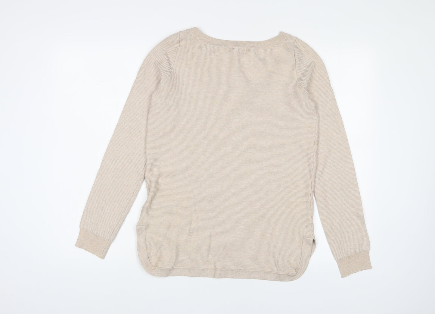 Cynus Womens Beige Crew Neck Viscose Pullover Jumper Size S