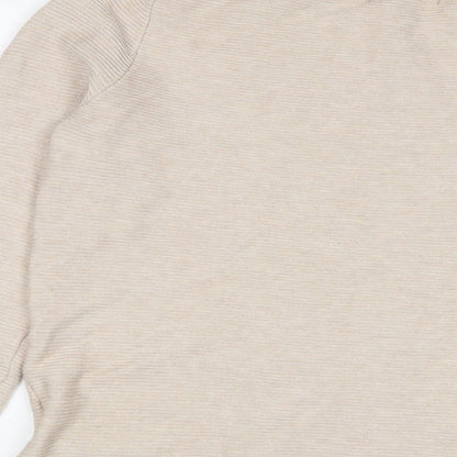 Cynus Womens Beige Crew Neck Viscose Pullover Jumper Size S
