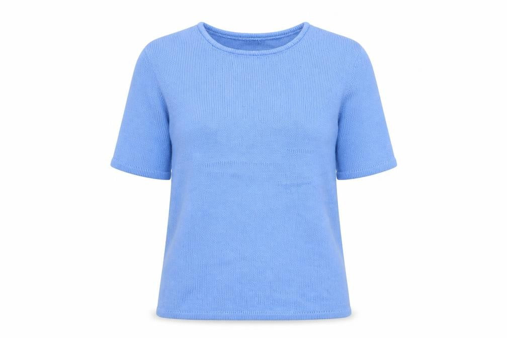 Damart Womens Blue Crew Neck Acrylic Pullover Jumper Size 12 - 10/12