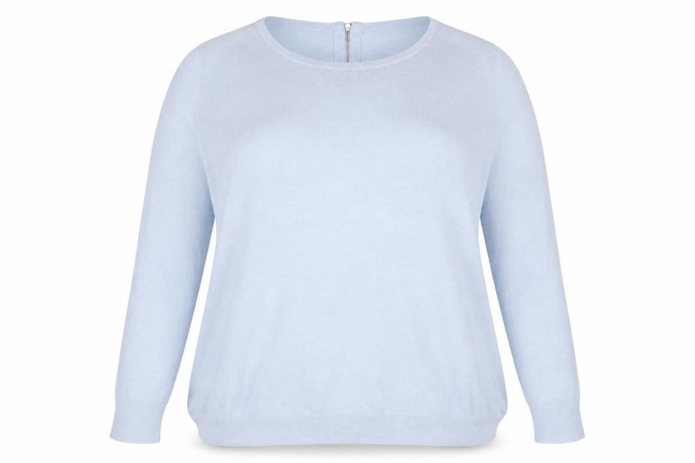 Marks & Spencer Womens Blue Crew Neck Viscose Pullover Jumper Size 18