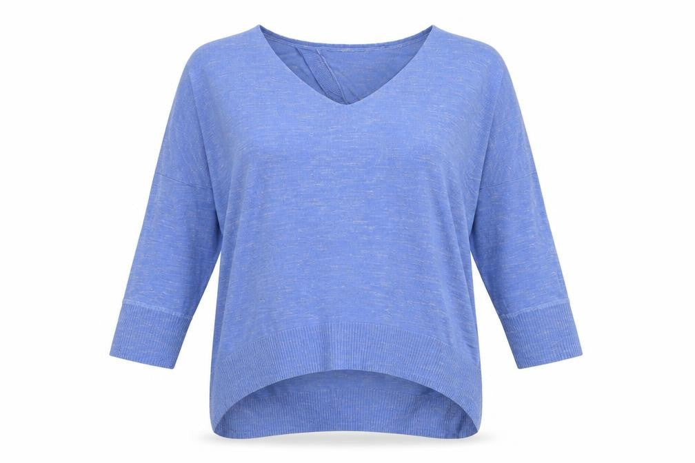 River Island Womens Blue V-Neck Acrylic Pullover Jumper Size 12
