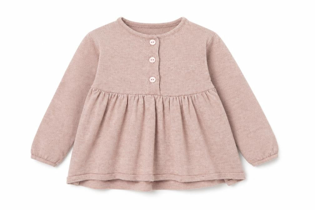 Zara Girls Purple Polyester Pinafore/Dungaree Dress Size 12-18 Months Crew Neck Button