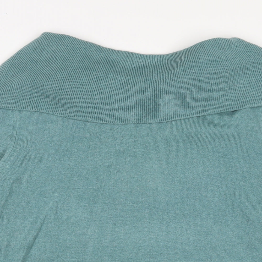 Marks and Spencer Womens Blue Roll Neck Acrylic Pullover Jumper Size 2