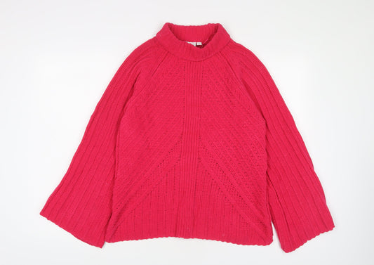 Saint Womens Pink Crew Neck Polyester Pullover Jumper Size S