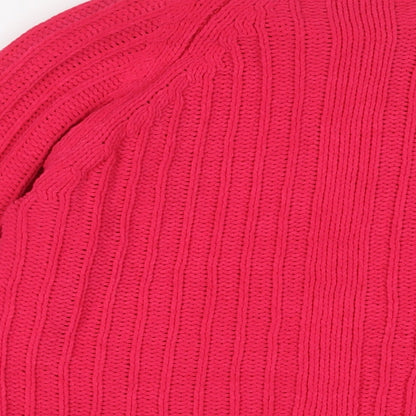 Saint Womens Pink Crew Neck Polyester Pullover Jumper Size S