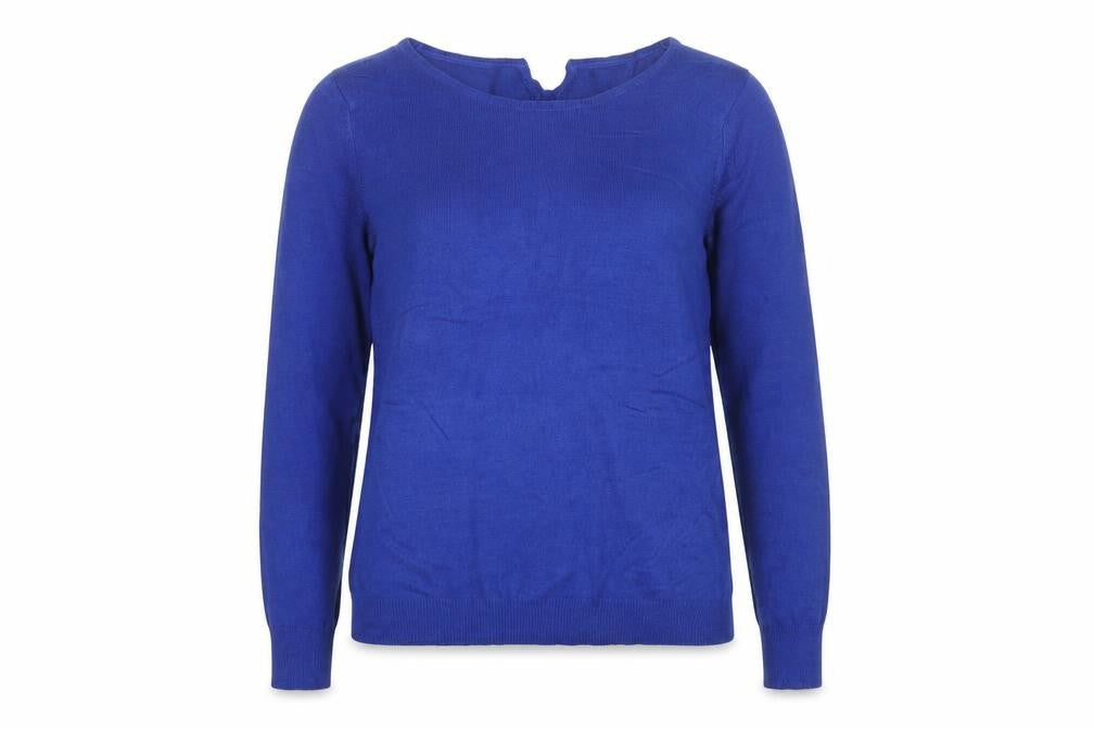 La Redoute Womens Blue Boat Neck Acrylic Pullover Jumper Size 14 - Bows