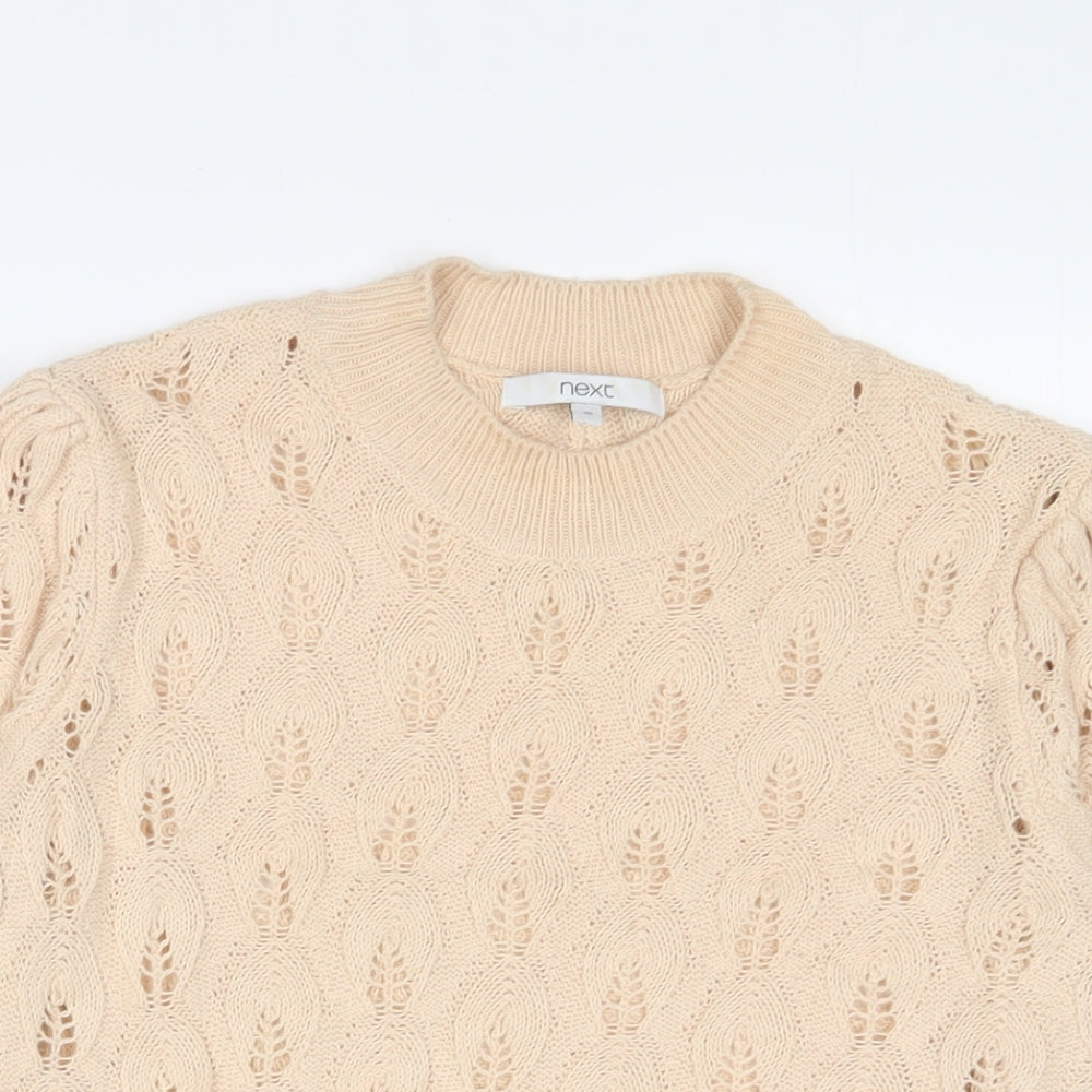 NE3XT Womens Beige Round Neck Cotton Pullover Jumper Size 10