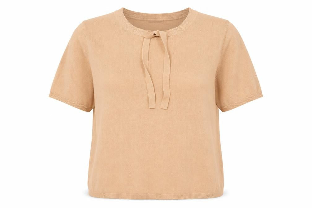 Marks & Spencer Womens Beige Crew Neck Acrylic Pullover Jumper Size 24