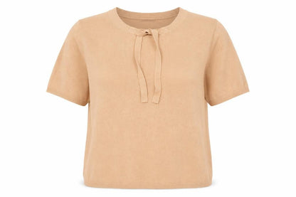 Marks & Spencer Womens Beige Crew Neck Acrylic Pullover Jumper Size 24