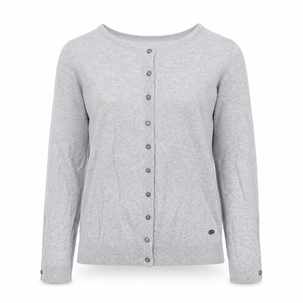 EDC Womens Grey Crew Neck Cotton Cardigan Jumper Size S