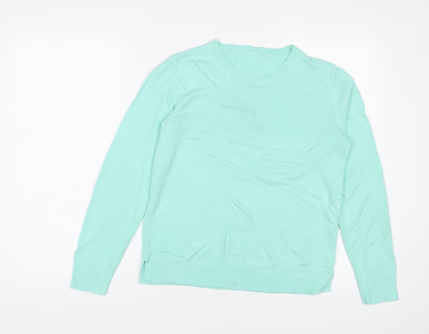 Marks and Spencer Womens Blue Crew Neck Acrylic Pullover Jumper Size 12