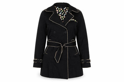 Gap Womens Black Overcoat Jacket Size S Button - Belted