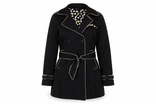 Gap Womens Black Overcoat Jacket Size S Button - Belted