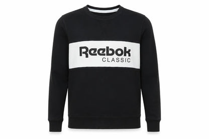 Reebok Mens Black Cotton Pullover Sweatshirt Size S