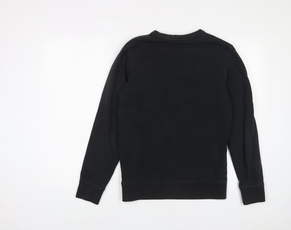 Reebok Mens Black Cotton Pullover Sweatshirt Size S