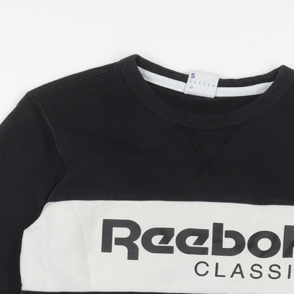 Reebok Mens Black Cotton Pullover Sweatshirt Size S