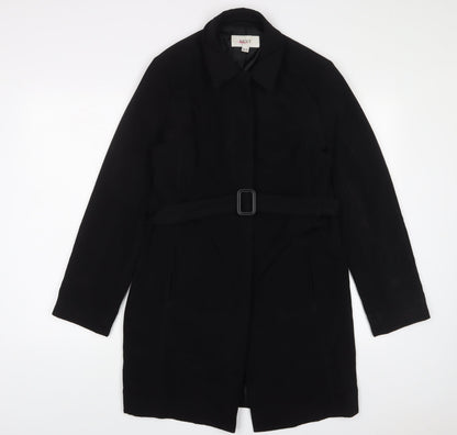Next Womens Black Jacket Size 10 Button - Belted