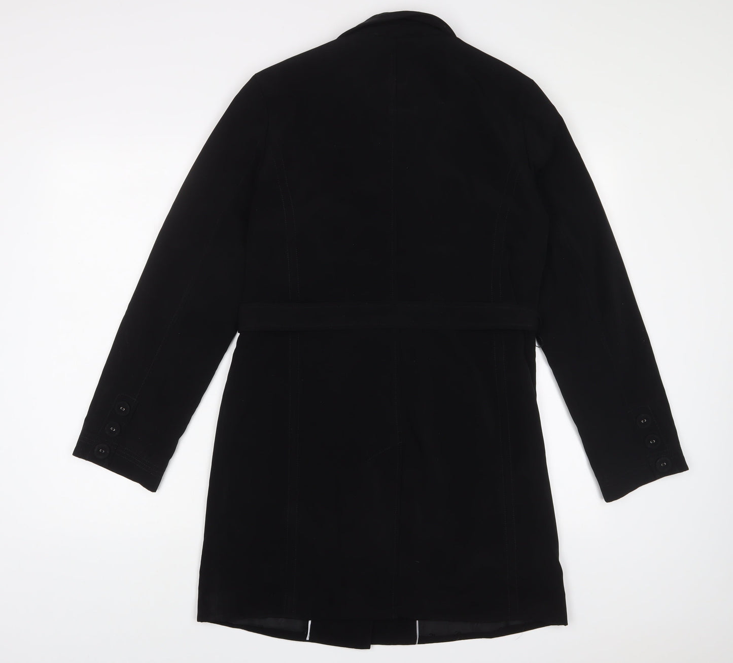 NEXT Womens Black Jacket Size 10 Button - Belted