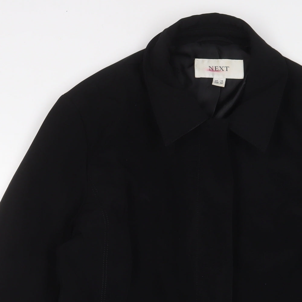 NEXT Womens Black Jacket Size 10 Button - Belted